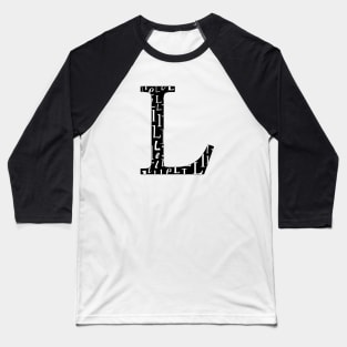L Filled - Typography Baseball T-Shirt